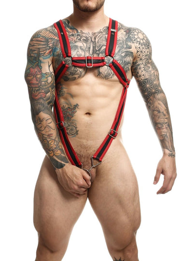 DNGEON Cross C-ring Harness-DMBL07-Red-OS-7