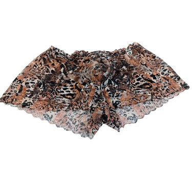 Leopard MOB Eroticwear Lace Mini Boy Shorts-MBL01-Leopard-SM-1