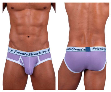 Mens Classic Mid Waist Mini Briefs Private Structure SCUS4529 - Private Structure_SCUS4529_Purple_S - 1