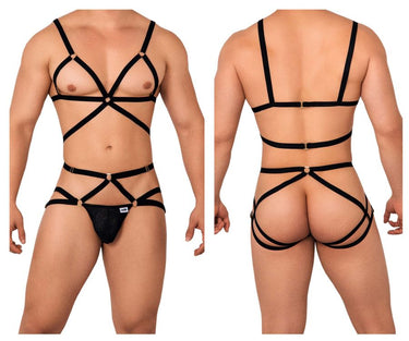 Mens Harness Two Piece Set CandyMan 99635 - CandyMan_99635_Black_S/M - 2