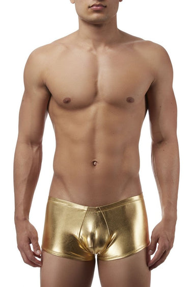 Mens Heavy Metal Mini Short Boxer Briefs Male Power 153070 - Male Power_153070_Gold_S - 1