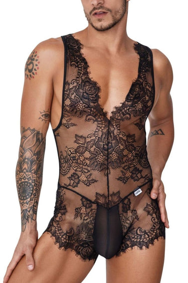 Mens Lace Bodysuit CandyMan 99743 - CandyMan_99743_Black_S - 1
