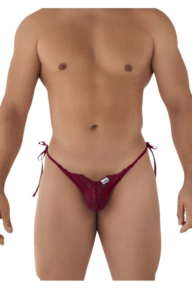 Mens Lace Heart Bikini CandyMan 99579 - CandyMan_99579_Burgundy_S/M - 1