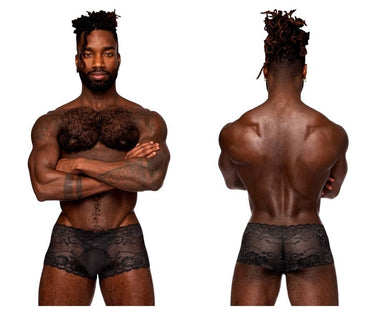 Trunk - Mens Sassy Lace Mini Short Sheer Pouch Male Power 127 - 280 - S - Black - Male Power_127 - 280_Black_S - Male Power - 2