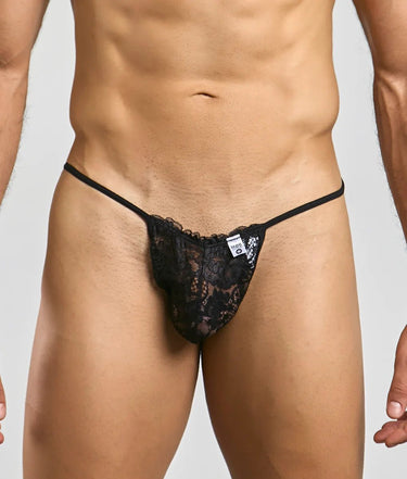 MOB Men's Lace Thong-MBL27-Black-SM-4