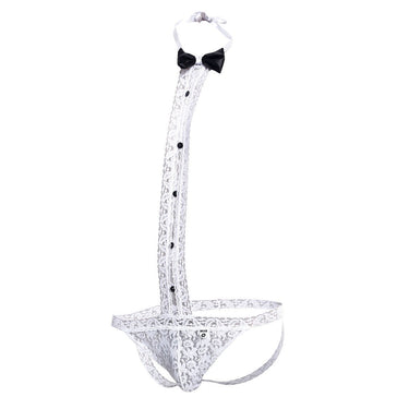 MOB Tuxedo Lace Thong Out - MBL56 - White - SM - 6