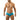 Male model looking to the side wearing shiny turquoise trunks from the Sexy Men Trunks collection.