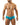 Male model looking to the side wearing shiny turquoise trunks from the Sexy Men Trunks collection.
