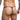 Person wearing a patterned thong on a white background