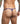 Person wearing a patterned thong on a white background