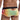 Man wearing a colorful mesh underwear on a white background