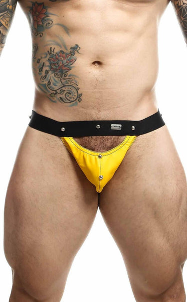 DNGEON Peekaboo Jockstrap Final Sale-DMBL04-Yellow-OS-3