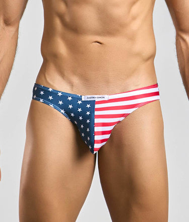 Justin + Simon Classic Mens Bikini-XSJ01-UsaFlag-S-3