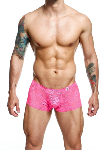 Lace Boxer Short Final Sale-MBL01-HotPink-SM-2