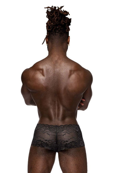 Mens Sassy Lace Mini Short Sheer Pouch Male Power 127 - 280 - Male Power_127 - 280_Black_S - 3