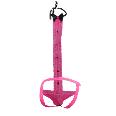 Thong - MOB Tuxedo Lace Thong Out - Hot Pink - SM - MBL56 - HotPink - SM - MOB Eroticwear - 3